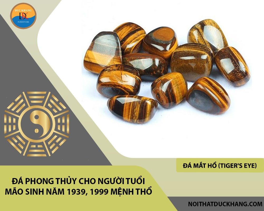 Đá phong thủy cho người tuổi Mão sinh năm 1939, 1999 mệnh Thổ - Đá Mắt hổ (Tiger's Eye)