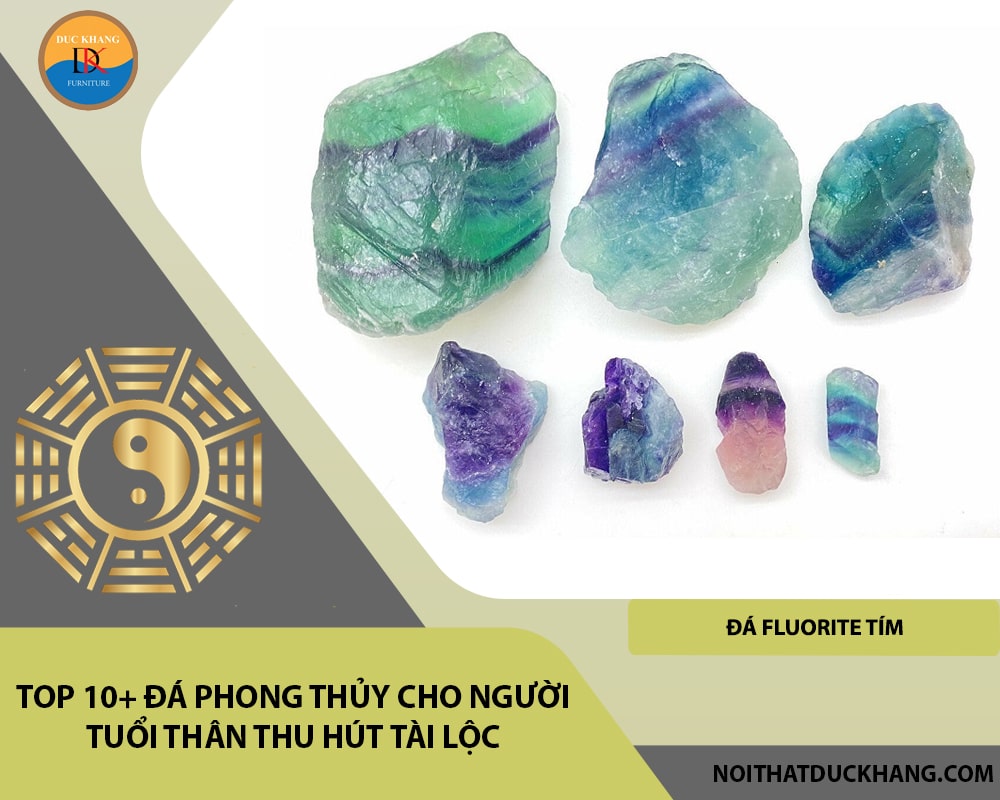 Top 10+ đá phong thủy cho người tuổi Thân thu hút tài lộc - Đá Fluorite tím (Purple Fluorite)