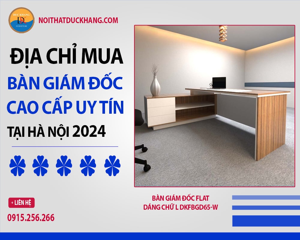 Bàn giám đốc Flat dáng chữ L DKFBGD65-W