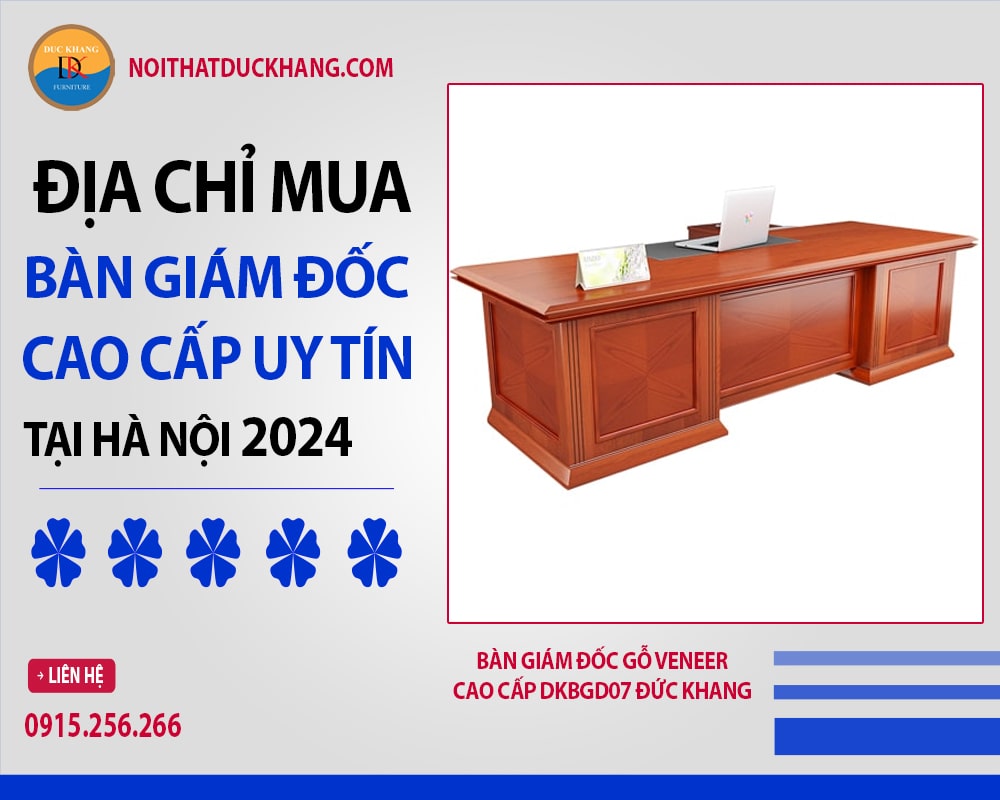 Bàn giám đốc gỗ veneer cao cấp DKBGD07 Đức Khang