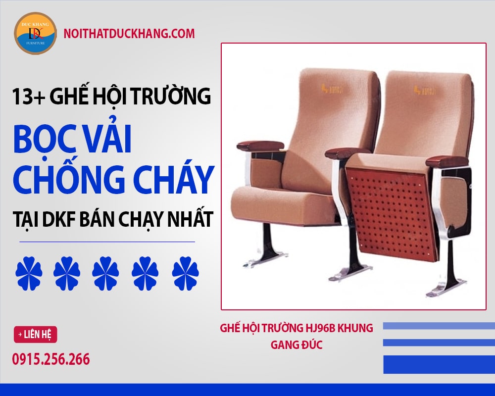 Ghế hội trường HJ96B khung gang đúc