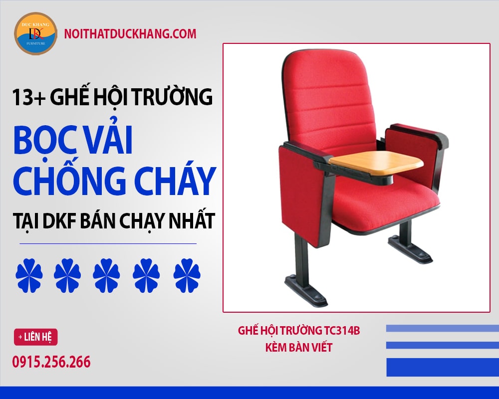 Ghế hội trường TC314B kèm bàn viết