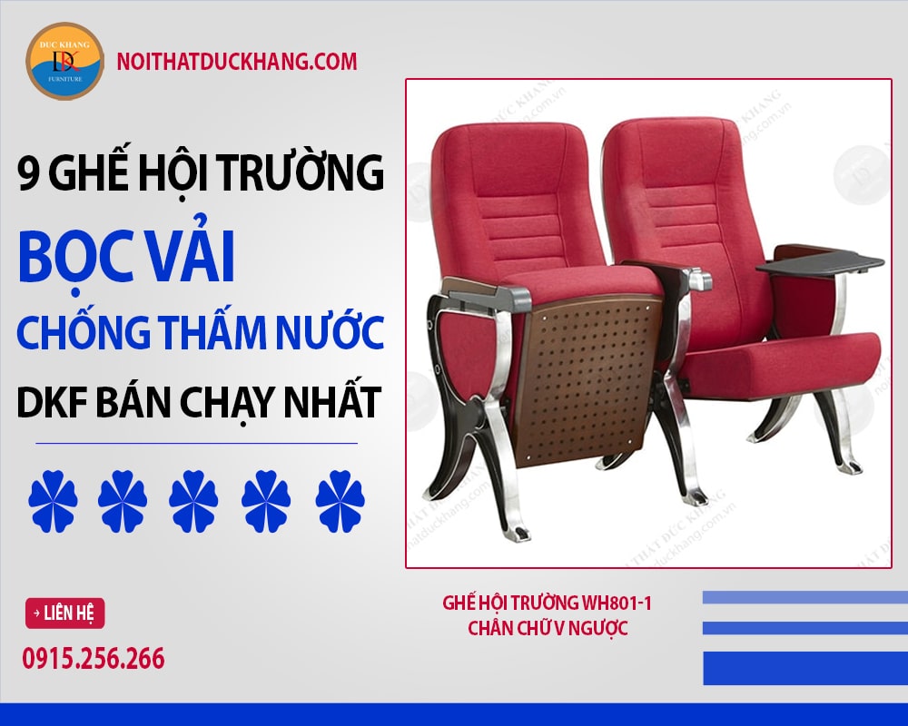 Ghế hội trường WH801-1 chân chữ V ngược