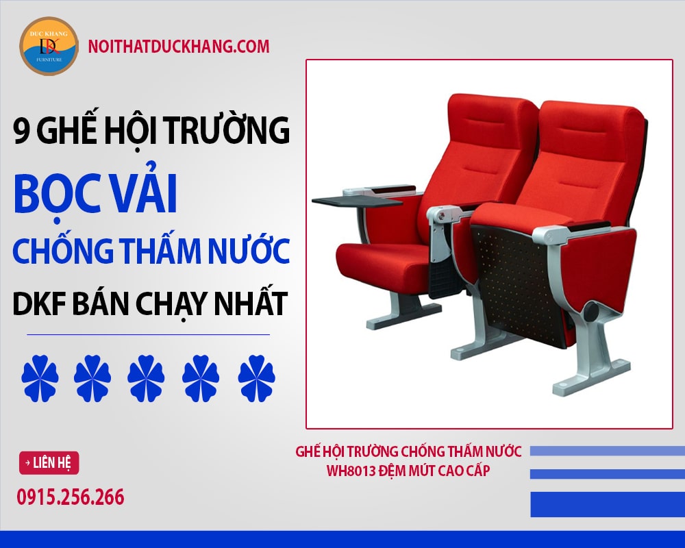 Ghế hội trường chống thấm nước WH8013 đệm mút cao cấp