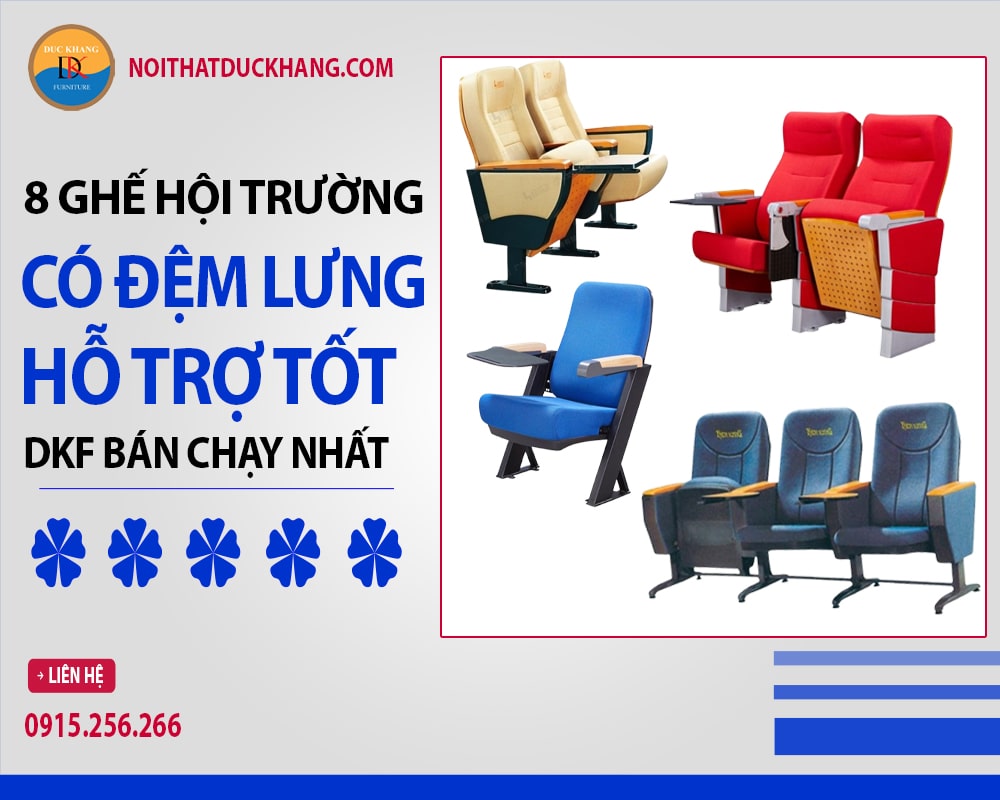 8 ghế hội trường có đệm lưng hỗ trợ tốt DKF bán chạy nhất