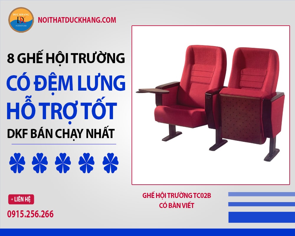 Ghế hội trường TC02B có bàn viết