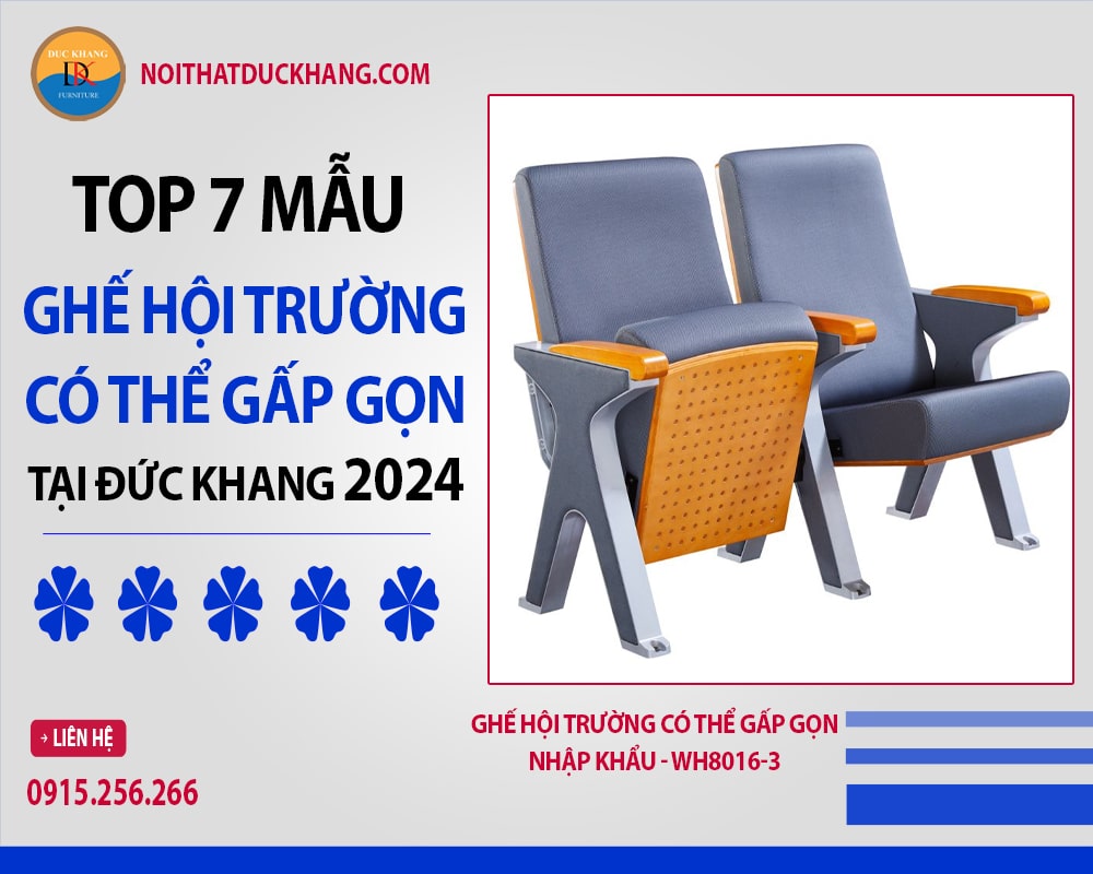 Ghế hội trường có thể gấp gọn nhập khẩu - WH8016-3