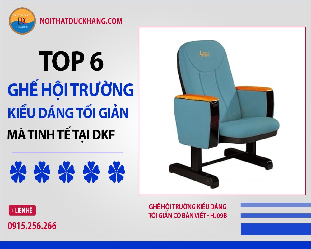 Ghế hội trường kiểu dáng tối giản có bàn viết - HJ09B