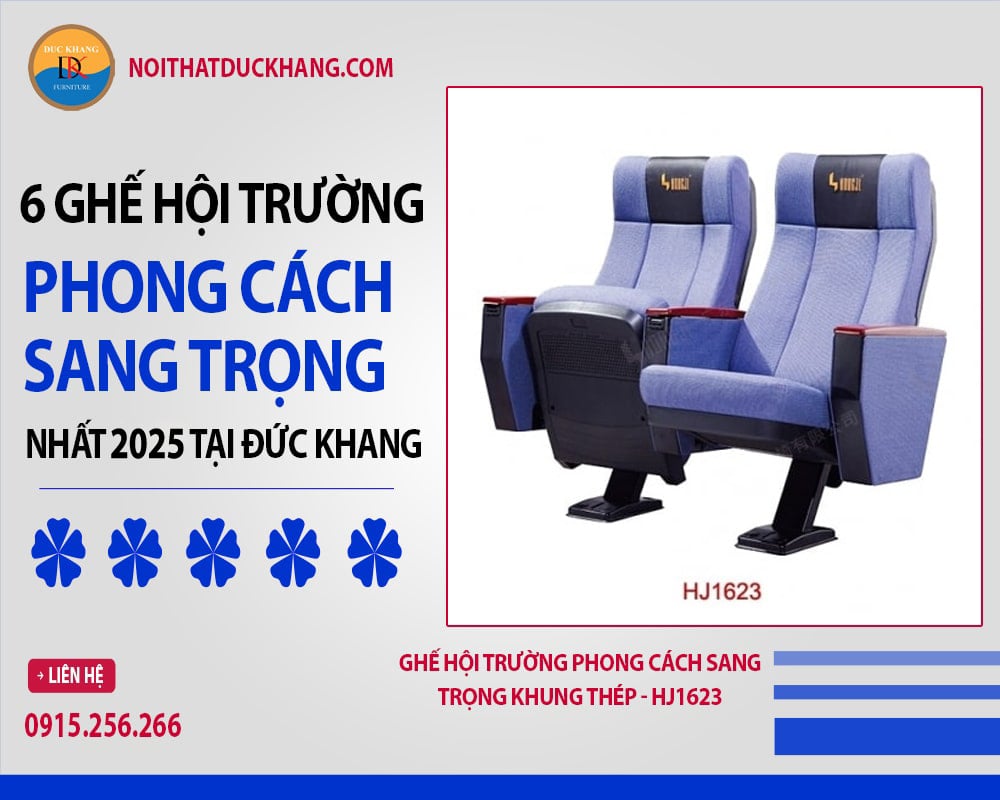 Ghế hội trường phong cách sang trọng khung thép - HJ1623 Ghế hội trường phong cách sang trọng khung thép - HJ1623