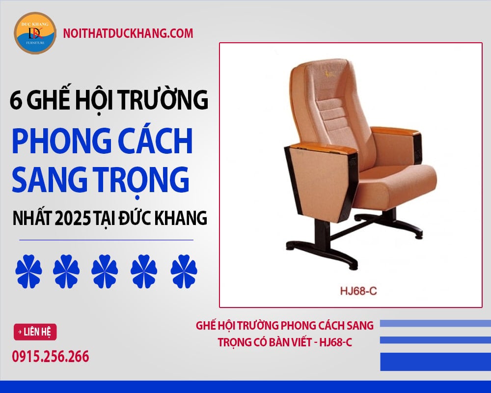 Ghế hội trường phong cách sang trọng có bàn viết - HJ68-C Ghế hội trường phong cách sang trọng có bàn viết - HJ68-C