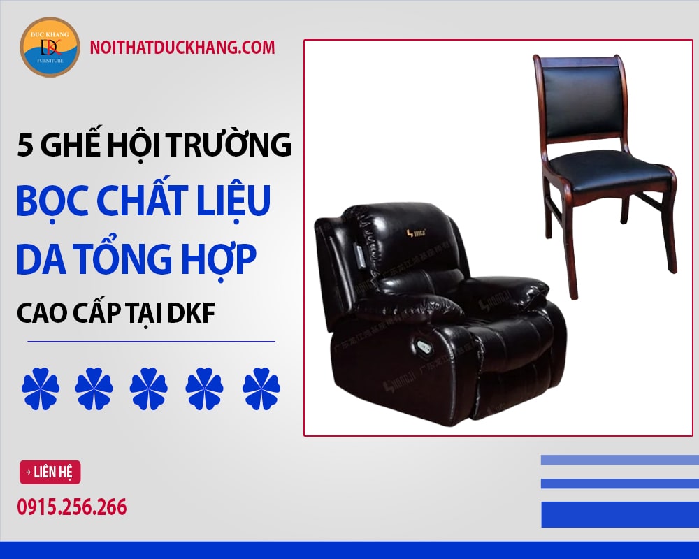 5 Ghế hội trường bọc chất liệu da tổng hợp cao cấp tại DKF