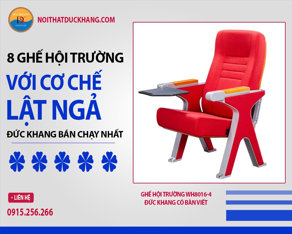 Ghế hội trường WH8016-4 Đức Khang có bàn viết