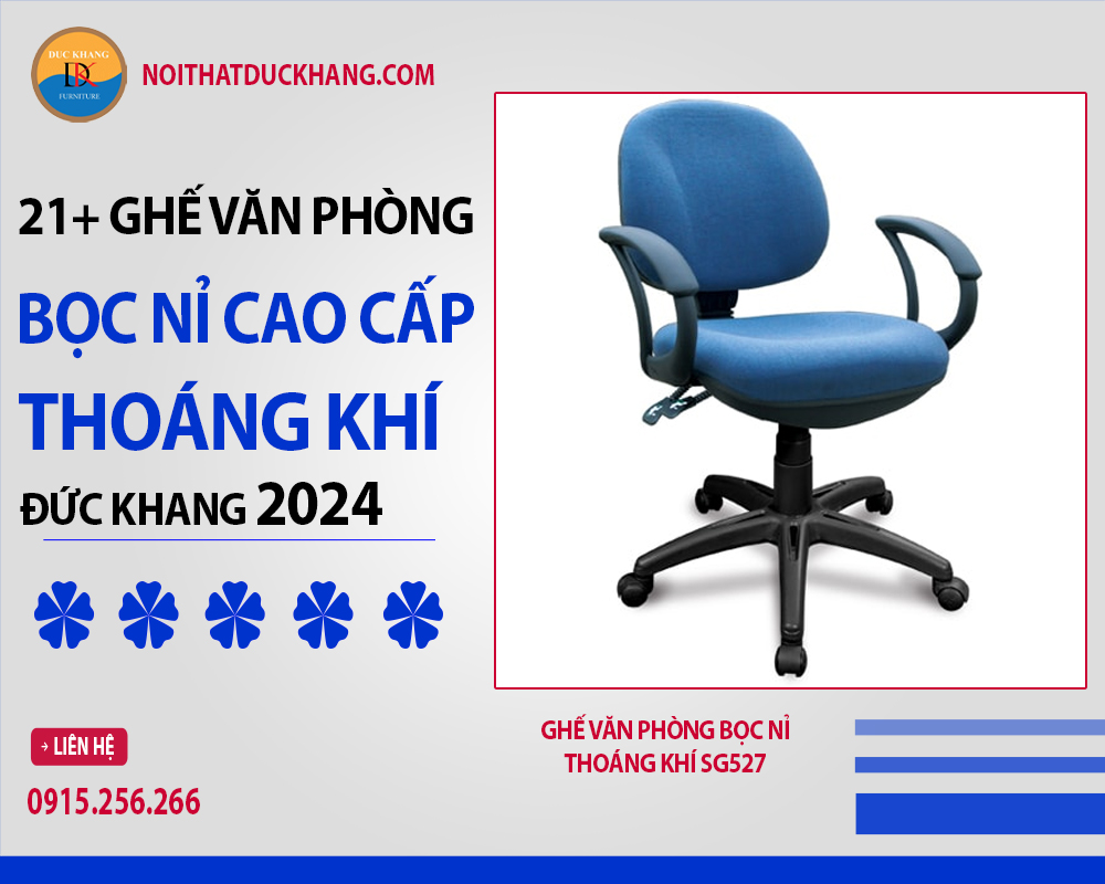 Ghế văn phòng bọc nỉ thoáng khí SG527