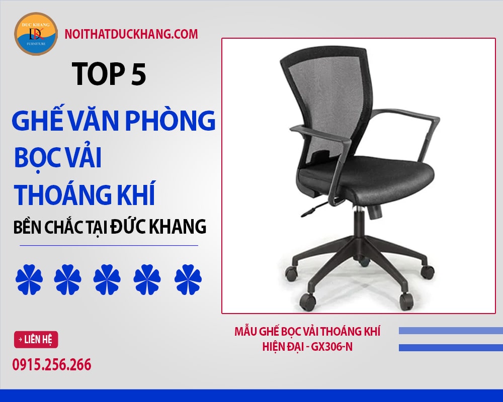 Mẫu ghế bọc vải thoáng khí hiện đại - GX306-N