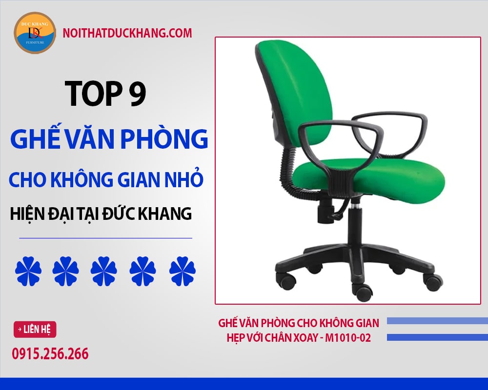 Ghế văn phòng cho không gian hẹp với chân xoay - M1010-02