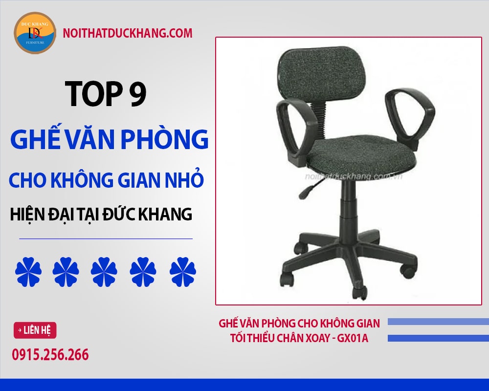 Ghế văn phòng cho không gian tối thiểu chân xoay - GX01A