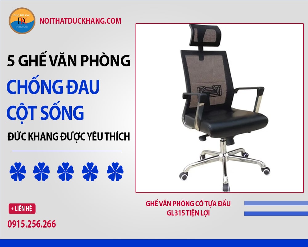 Ghế văn phòng có tựa đầu GL315 tiện lợi