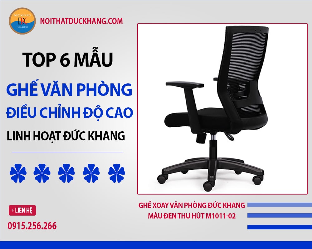 Ghế xoay văn phòng Đức Khang màu đen thu hút M1011-02