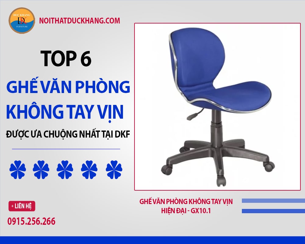 Ghế văn phòng không tay vịn hiện đại - GX10.1