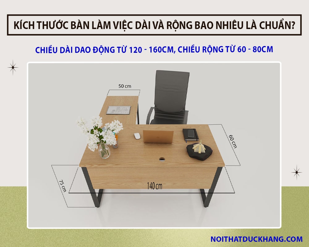 Kích thước bàn làm việc dài và rộng bao nhiêu là chuẩn?