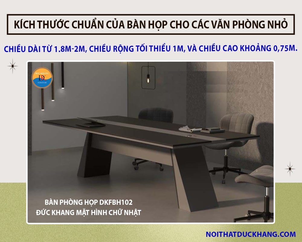 Bàn phòng họp DKFBH102 Đức Khang mặt hình chữ nhật