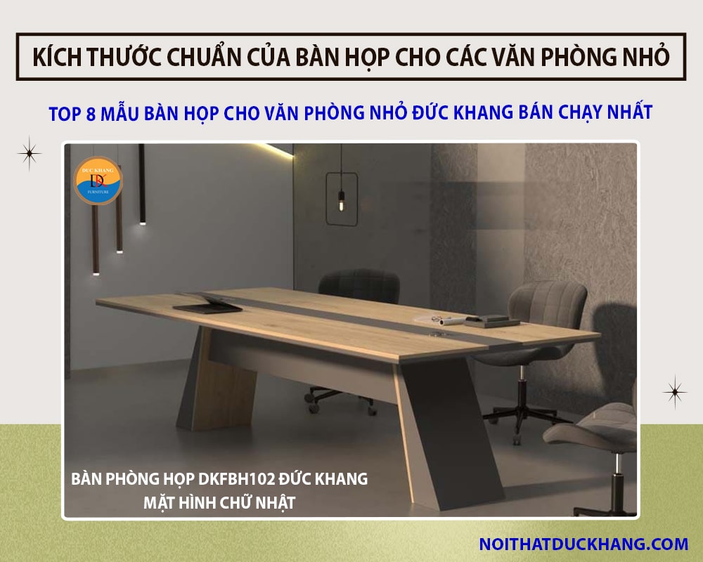 Bàn phòng họp DKFBH102 Đức Khang mặt hình chữ nhật