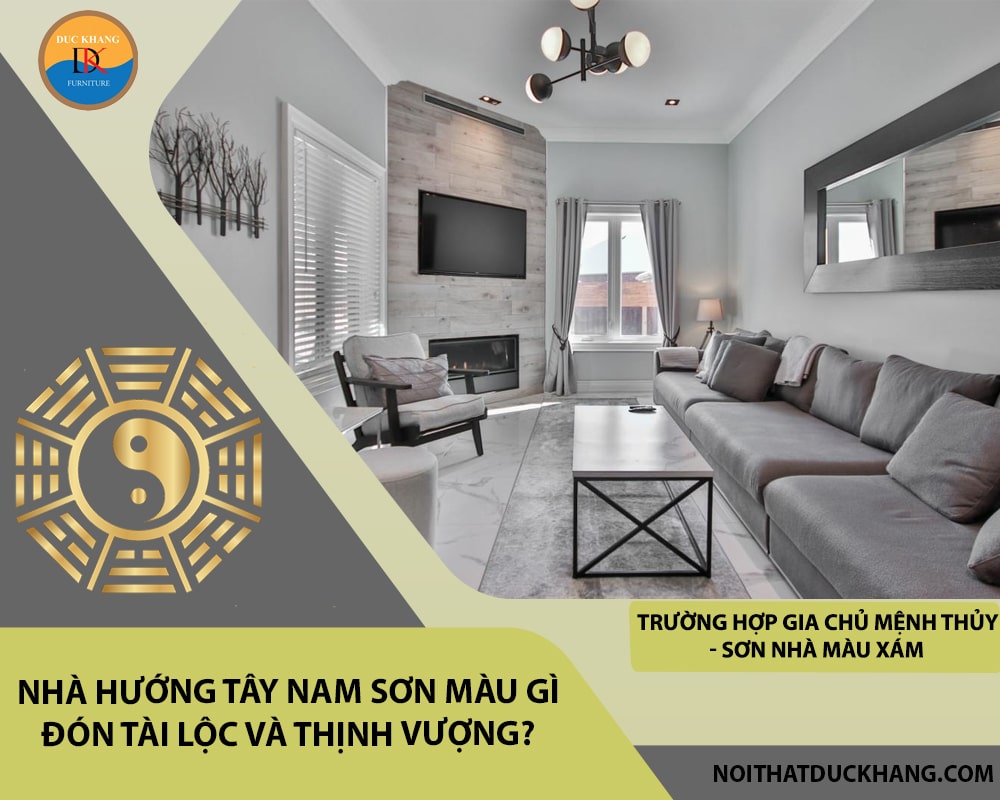 Nhà hướng Tây Nam sơn màu gì: Trường hợp gia chủ mệnh Thủy - Sơn nhà màu xám