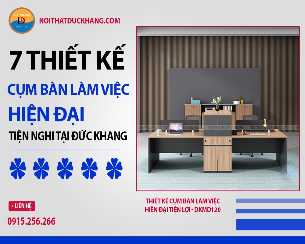 Thiết kế cụm bàn làm việc hiện đại tiện lợi - DKMD120