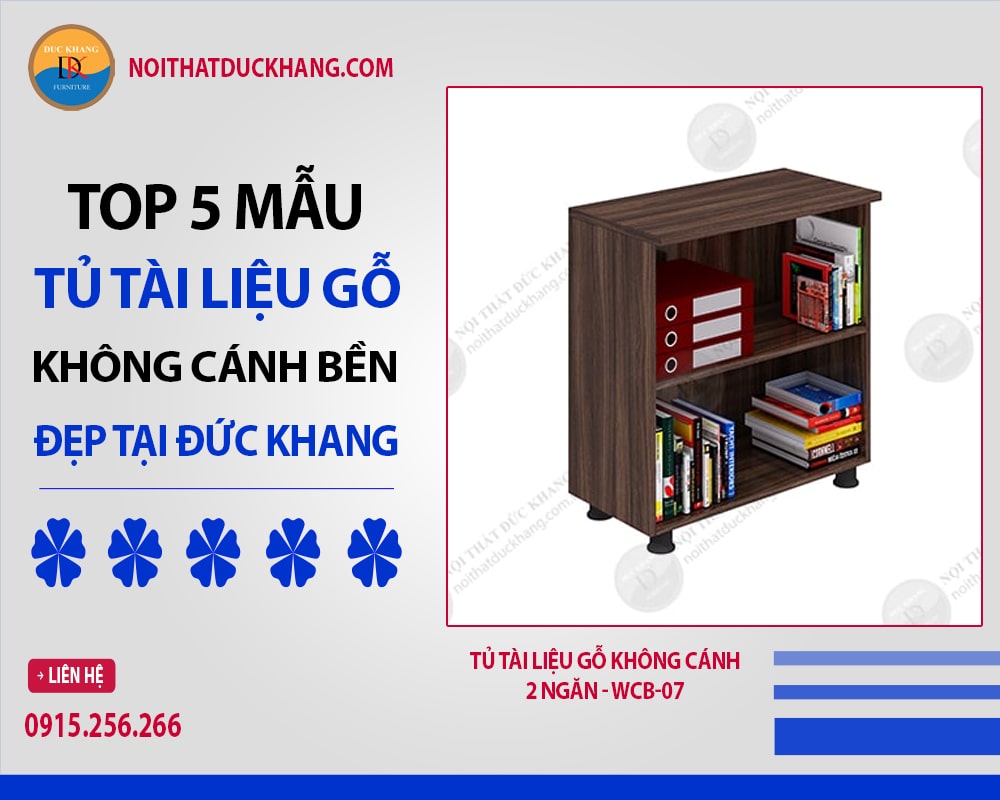 Tủ tài liệu gỗ không cánh 2 ngăn - WCB-07 Tủ tài liệu gỗ không cánh 2 ngăn - WCB-07