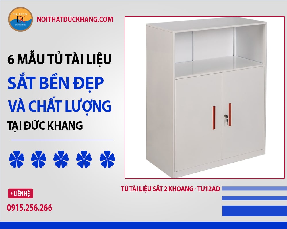 Tủ tài liệu sắt 2 khoang - TU12AD