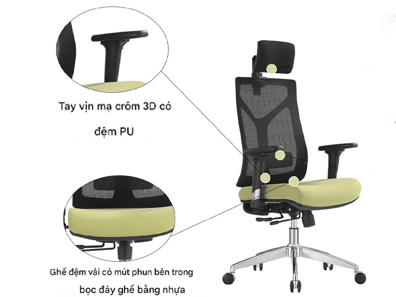 Ghế văn phòng công thái học có đệm trượt đa năng Wilson-H Ghế văn phòng công thái học có đệm trượt đa năng Wilson-H