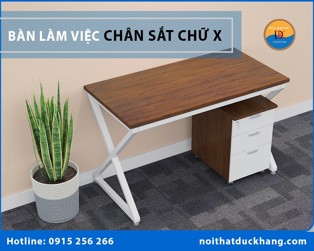 Bàn làm việc chân sắt chữ X