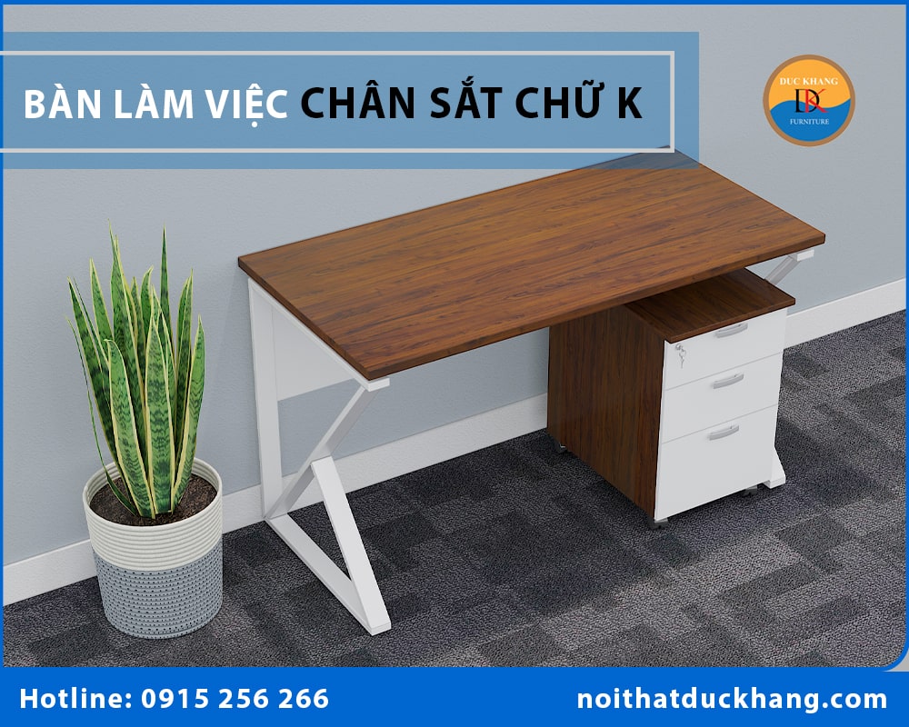 Bàn làm việc chân sắt chữ K