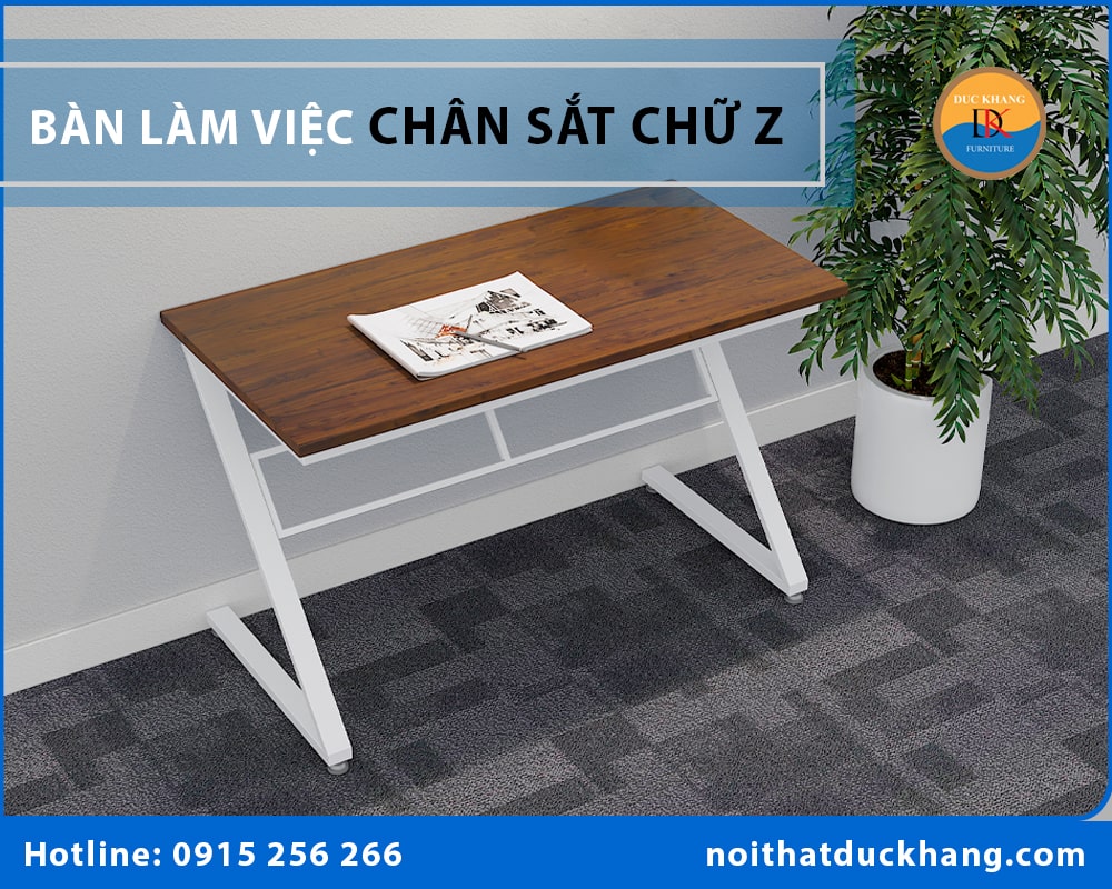 Bàn làm việc chân sắt chữ Z