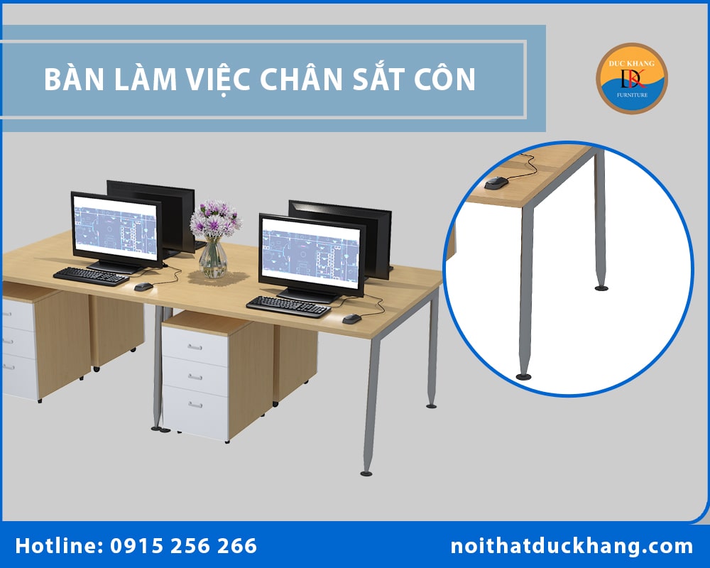 Bàn làm việc chân sắt côn