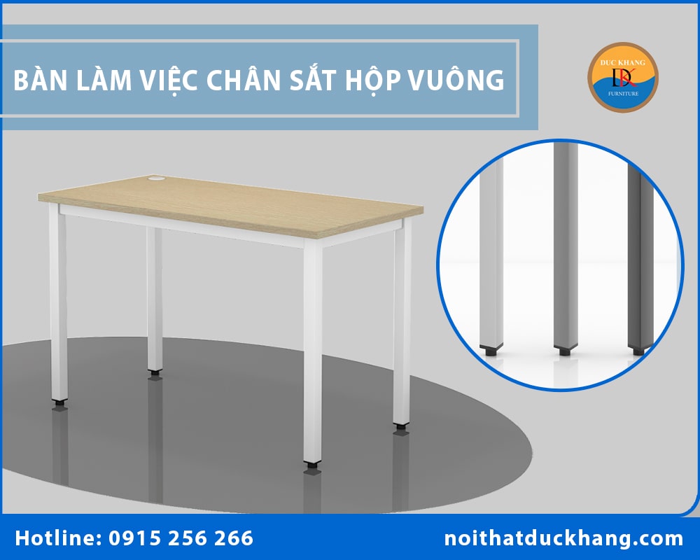 Bàn làm việc chân sắt hộp vuông