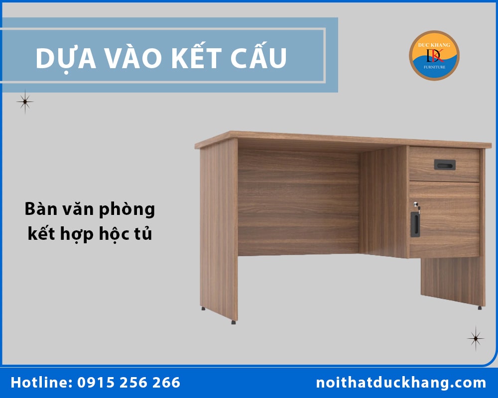 Bàn văn phòng kết hợp hộc tủ