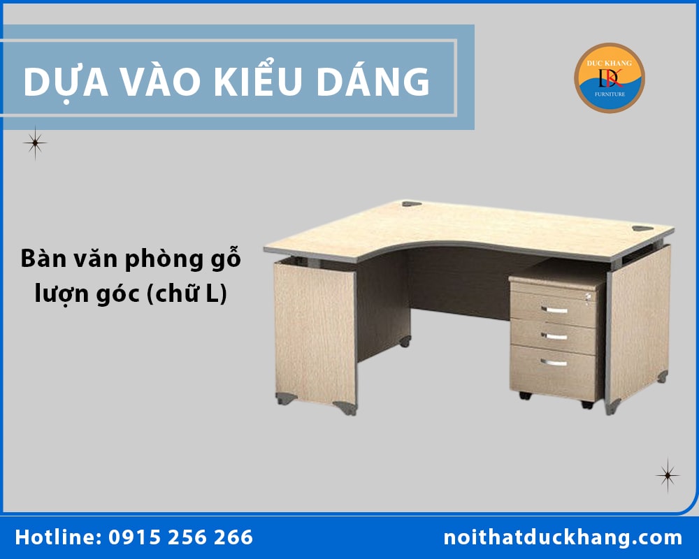 Bàn văn phòng gỗ lượn góc (hình chữ L)