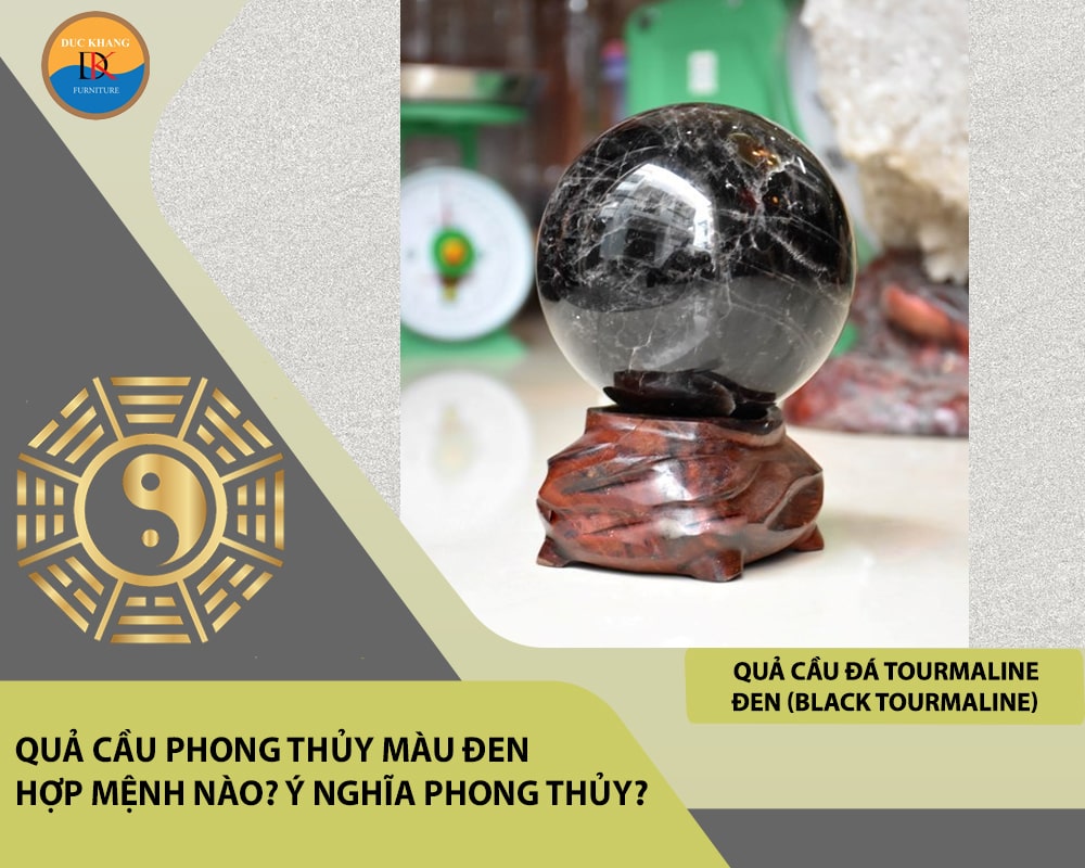 Quả cầu đá Tourmaline đen (Black Tourmaline)