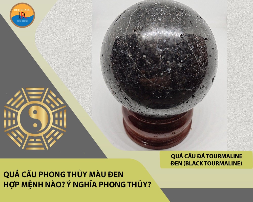 Quả cầu đá Tourmaline đen (Black Tourmaline)