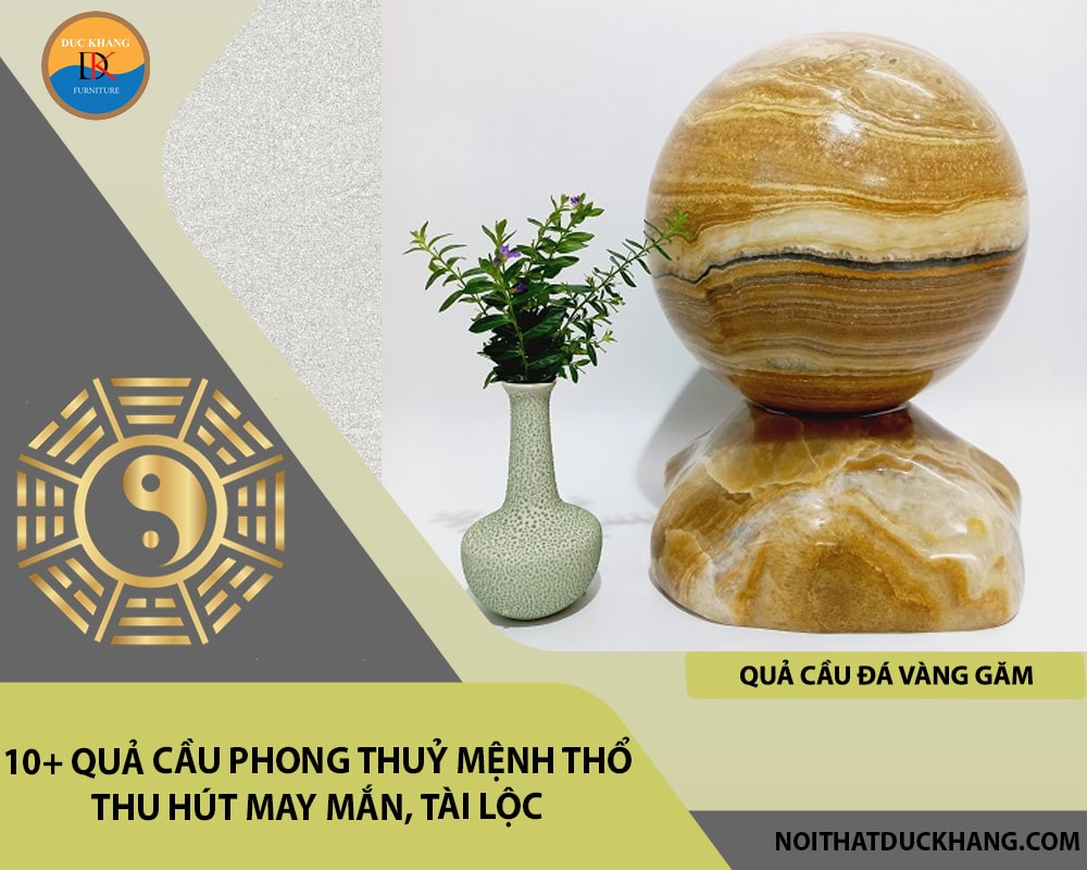 10+ quả cầu phong thuỷ mệnh Thổ thu hút may mắn, tài lộc - Quả cầu đá Vàng Găm (Pyrite)