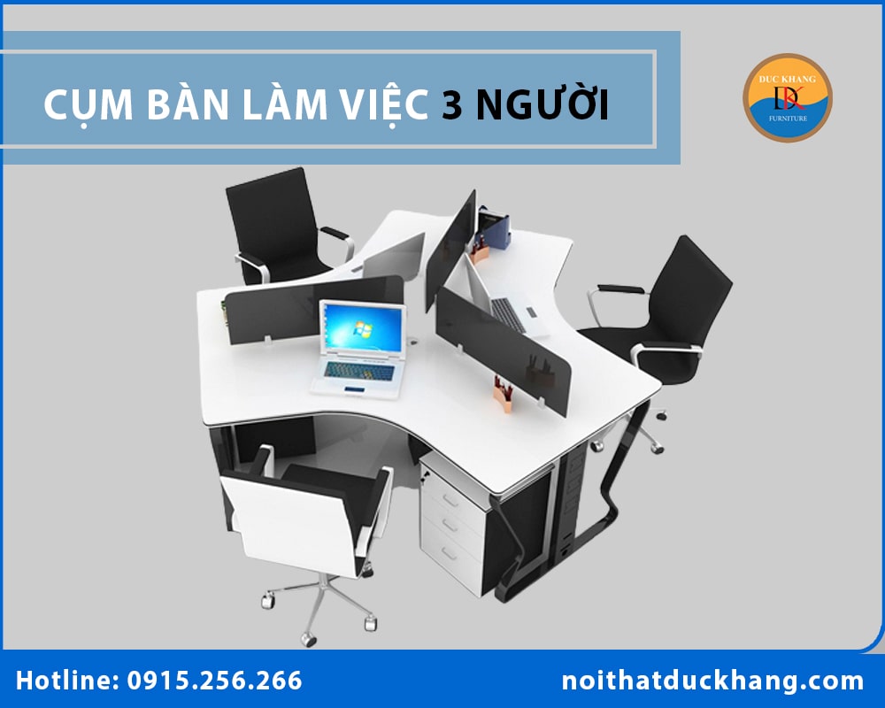 Cụm bàn làm việc 3 người