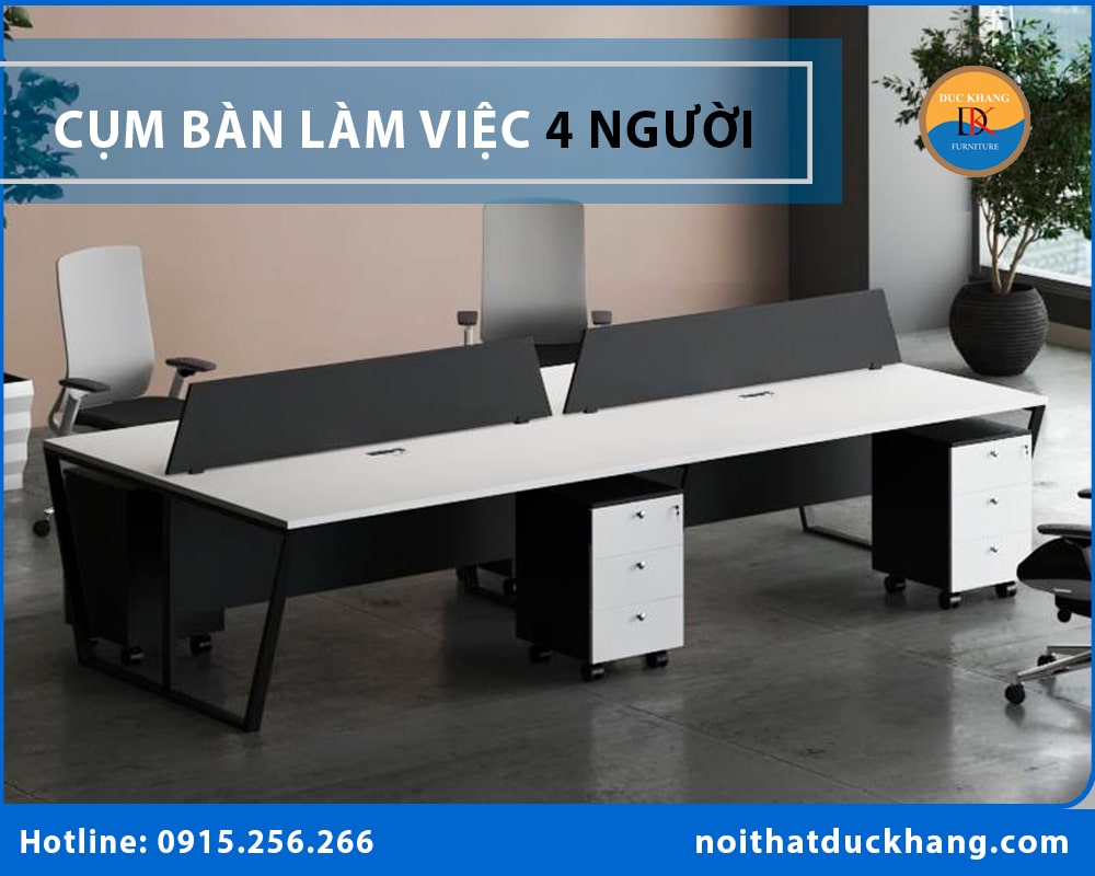 Cụm bàn làm việc 4 người