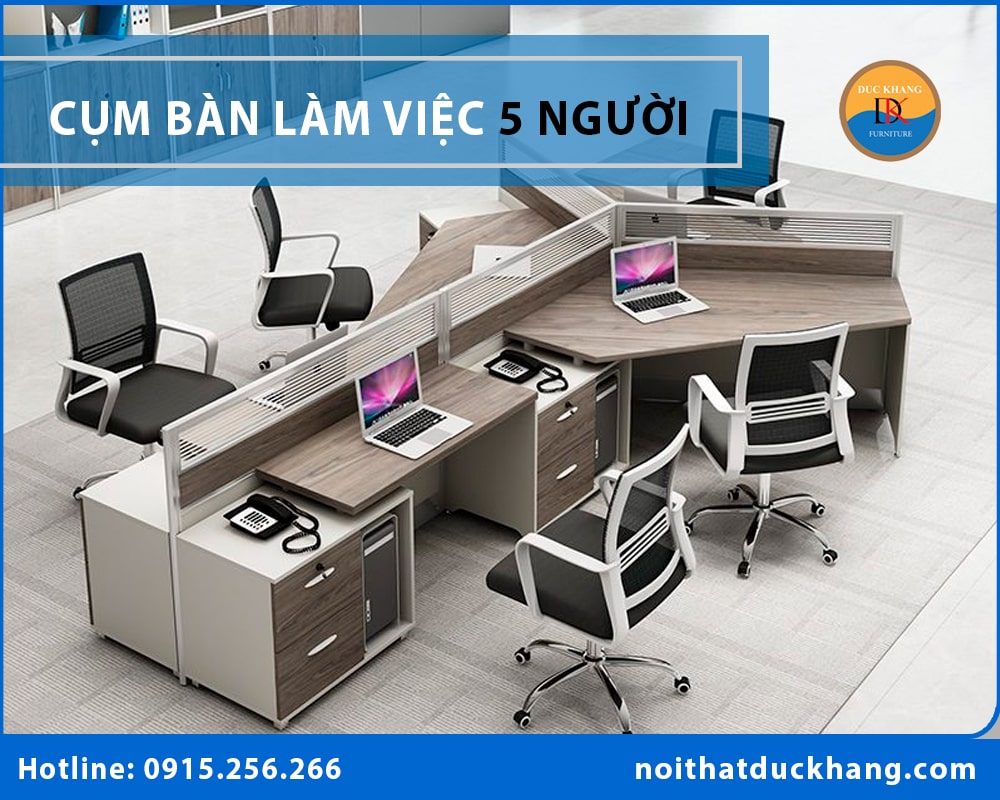 Cụm bàn làm việc 5 người