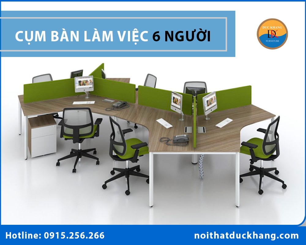 Cụm bàn làm việc 6 người