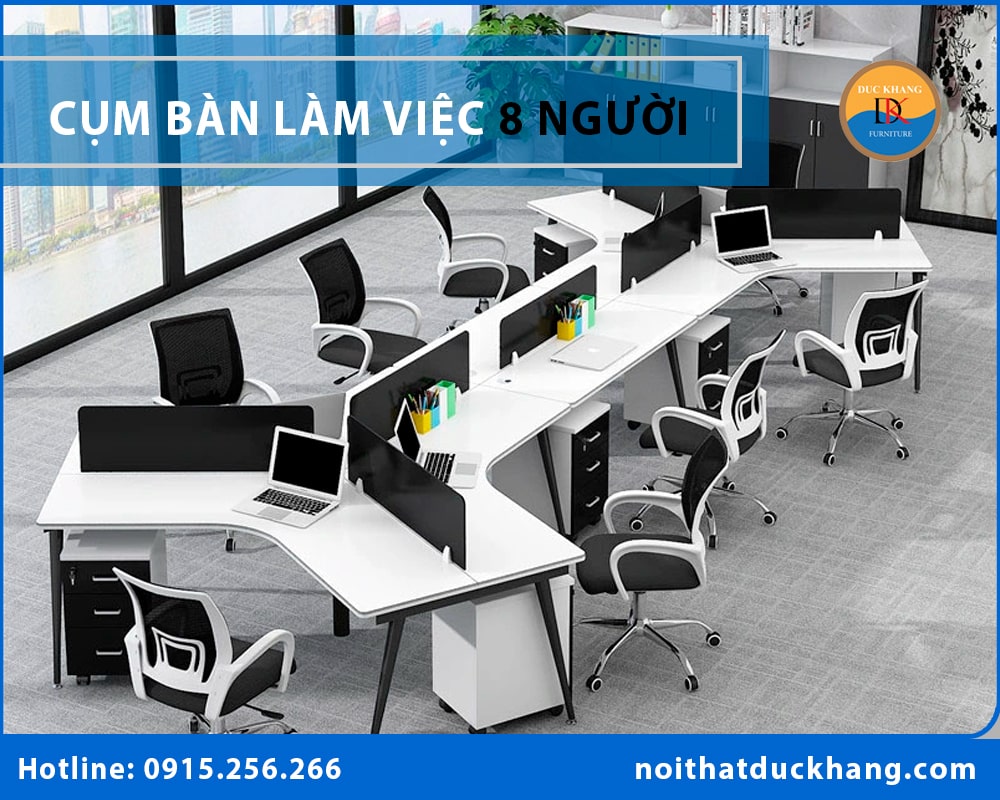 Cụm bàn làm việc 8 người