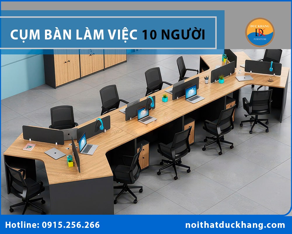 Cụm bàn làm việc 10 người