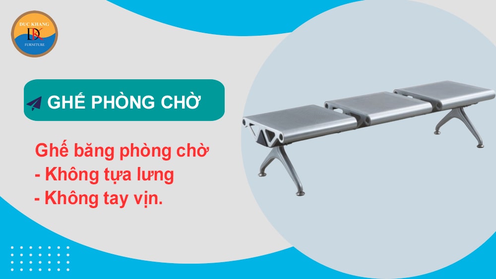 Ghế băng phòng chờ không tựa lưng, không tay vịn