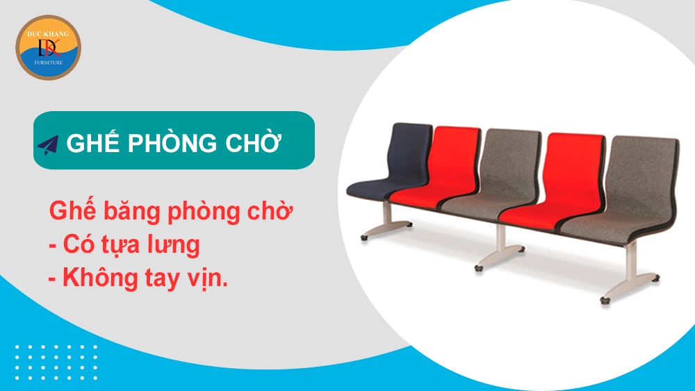 Ghế băng phòng chờ có tựa, không tay vịn