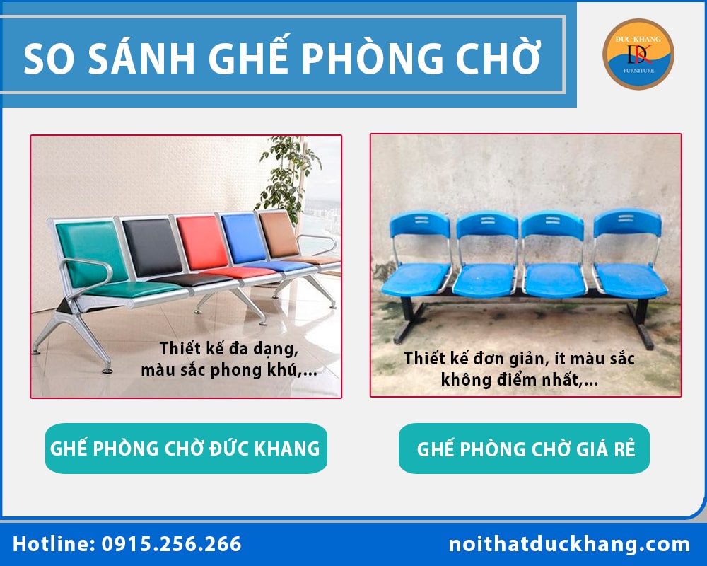 So sánh ghế phòng chờ Đức Khang với các sản phẩm cùng loại trên thị trường?